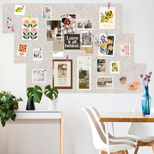 AKTOP Cork Bulletin Board 12x12, 1/2" Thick Felt Cork Board Tiles 12 Pack, Small Square Pin Board for Wall, Self Adhesive Corkboards with 120 Push Pin Wood Clips for School, Home & Office, Latte - color: Latte, size: 12"x12" - 12Pack