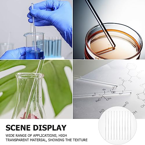 10Pcs Glass Stirring Rod 5.9" Length Stir Rod Mixing Tools with Both Ends Round, High Temperature Resistant - size: 6x150mm