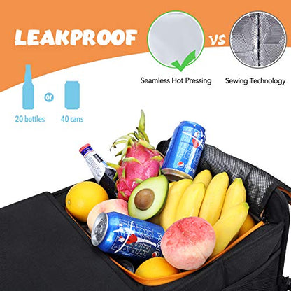 HEYTRIP Large Trunk Organizer with Built-in Leakproof Cooler Bag, Black - color: Black