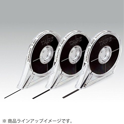 KOKUYO Whiteboard Tape, Width 2 mm 1/12 inch Borders Pulling Tape, Whiteboard Dry Erase Board Accessories, Striping Chart Graphic Grid Tape, Length 16m, Black, Japan Import (T-502) - size: Width 1/12 inch