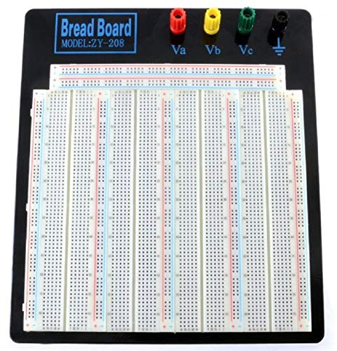 Tektrum Externally Powered Large Solderless 3220 Tie-Points Experiment Plug-in Breadboard with Aluminum Back Plate + Jumper Wires for Proto-Typing Circuit – Build Circuit Without Soldering