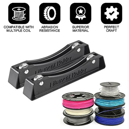 6pcs 3D Printer Filament Spool Holder Stand Metal Bearing Design Compatible with All Filament Types for PLA/ABS/TPU and Other Printing Materials (3 Set)
