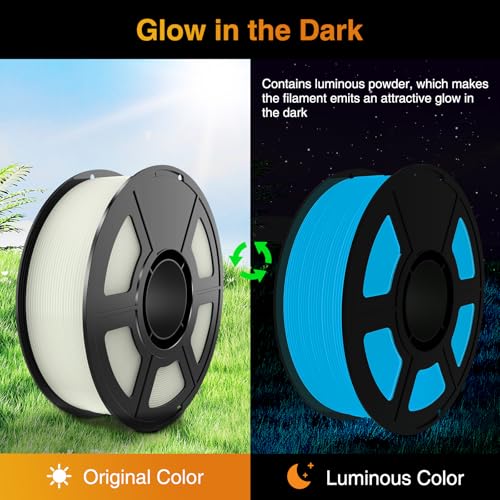 Glow in The Dark PLA Filament 1.75mm Glow Blue 3D Printer Filament - color: Glow Blue