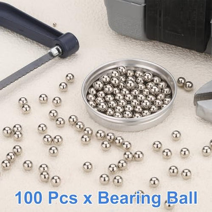 uxcell 100Pcs 6mm Bearing Balls, Carbon Steel Balls Nickel-Plated - size: 6mm