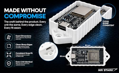 Premium ESP32 Computer Case, 2-Pack, Inject Molded, Passthrough (White)