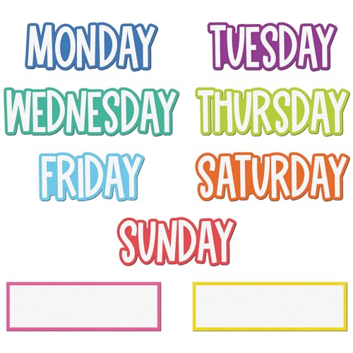 Ireer 9 Pcs Days of the Week Magnets for Whiteboard Calendar,Pastel - color: Pastel