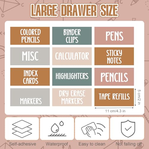 Frienda 84 Pcs 4 Sheet Classroom Toolbox Labels for Teacher,Morandi - style: Morandi