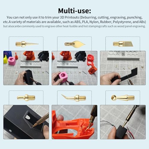 FYSETC 3D Printer Accessories Soldering Iron Kits: 60W 110V LCD Digital Solder Iron Pen with 7 Heat Set Insert Tool and 16Pcs Brass Cleaning Up