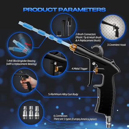 Car Cleaning Gun Detailing Interior Dryer Air Blow Gun, High Pressure Blower Gun, Car Detailing Kit Interior Cleaner, Car Detailing Tools for Car Quickly Blasts Dirt and Dust Works with Air