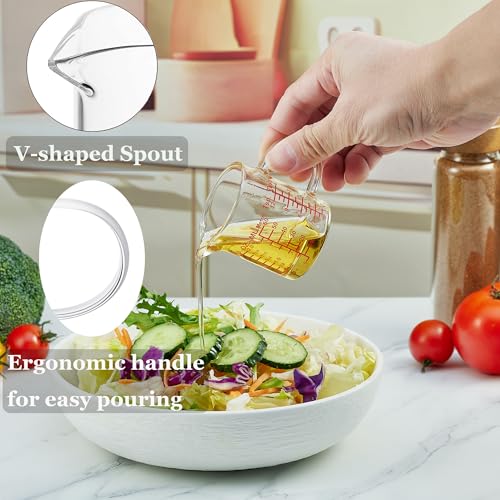 Ackers BORO3.3 Measure Glass -[Insulated handle | V-Shaped Spout]-Made of High Borosilicate Glass Measuring for Kitchen or Restaurant, Easy to Read, 60 ML (2 Oz) 丨(2 Pack) - size: 60ML/2OZ