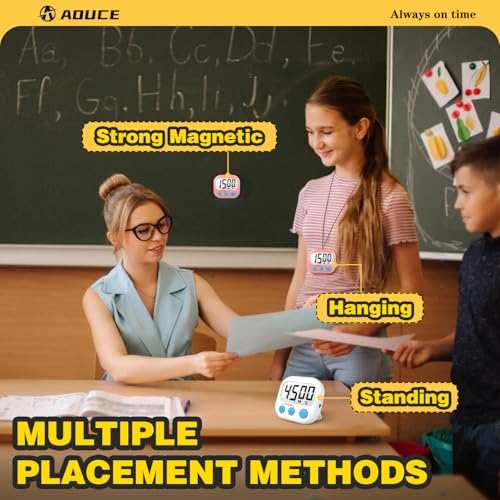 Digital Timer for Kids Classroom Timers for Teachers 4 Pack Pink White - color: Pink White