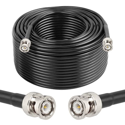 MOOKEERF 150ft 50 Ohm RG58 Coaxial Cable with BNC Connectors - size: 150FT
