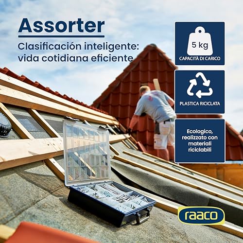Raaco Assorter 55 4x8-15 Tool Box Organizer, 15-Slot, Semi-Transparent - size: Full-Size –15 Slots, style: Adjustable Grid