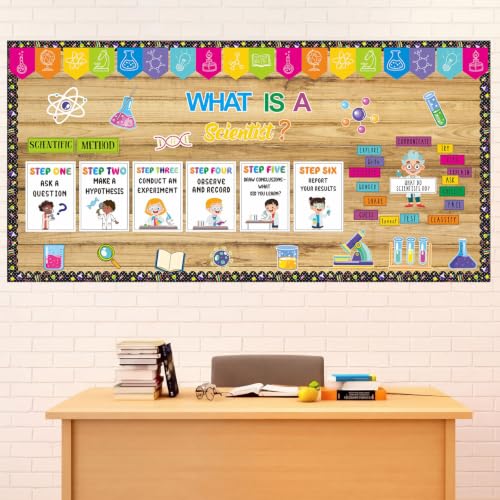 Pasimy 92 Pcs Science Bulletin Board Decor Scientist Classroom Posters