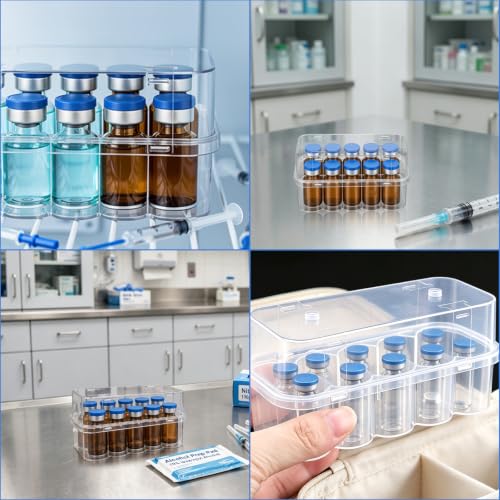 10-Pack 10mL Vial Storage Case, 10-Slot Insulin & GLP-1 Organizer - size: 10ml 10-slot 10pcs