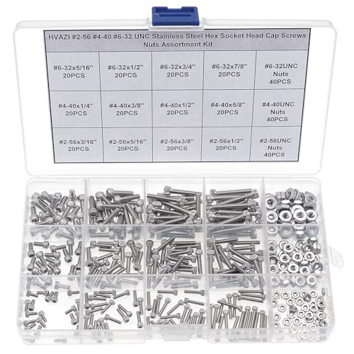 #2-56#4-40#6-32 UNC Knurled Hex Socket Head Cap Screw & Nut Kit - size: #2-56UNC/#4-40UNC/#6-32UNC