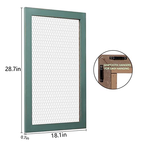 18 × 29" Chicken Wire Frame Large Bulletin Board, Hanging Jewelry Organize - color: Green