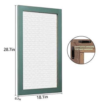 18 × 29" Chicken Wire Frame Large Bulletin Board, Hanging Jewelry Organize - color: Green