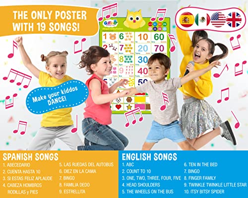 Bilingual Learning Toys - Spanish Number Toys for Toddlers 1-3 - color: Numbers & Shapes Green