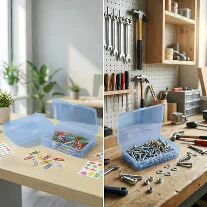 LJY 12 Blue Rectangular Plastic Boxes, 4.5 x 3.3 x 1.1 in for Craft Kits - color: Blue, size: 4.5 x 3.3 x 1.1 inch