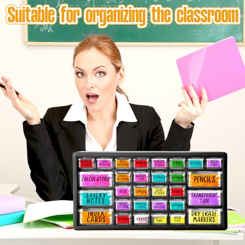 Frienda 84 Pcs 4 Sheet Classroom Toolbox Labels for Teacher,Watercolor - style: Watercolor