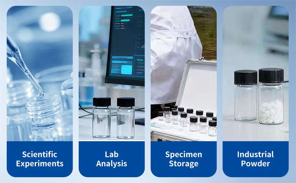 10ml Clear Glass Vials with Screw Caps and Plastic Stoppers 30PCS, Small Liquid Sample Vial, Test Tubes, Leak-Proof Vial - size: 10ML-30PCS