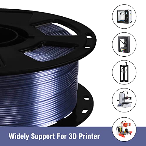 1.75mm Silk Pearlescent Shiny Black PLA Filament, 1kg 2.2lbs 3D Printing Material, Widely Support for FDM 3D Printer, Pack with Extra Filament Sample by BBLIFE - color: Black