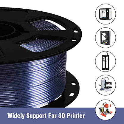 1.75mm Silk Pearlescent Shiny Black PLA Filament, 1kg 2.2lbs 3D Printing Material, Widely Support for FDM 3D Printer, Pack with Extra Filament Sample by BBLIFE - color: Black