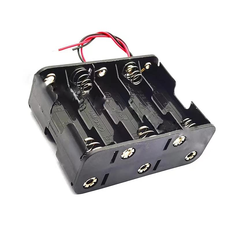 10 x 1.5V AA Battery Holder Case Box with Black Red Storage Boxes Plastic