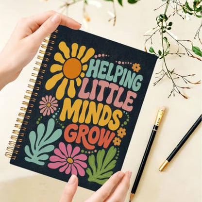 Boho Floral Teachers Gifts Spiral Notebook Journal for Women,A5 - color: Helping Little Minds Grow-2