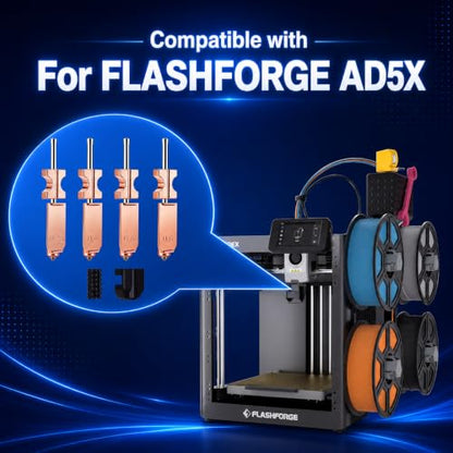 3PCS Upgraded 0.4/0.6/0.8mm Integrated Nozzle Kit for Flashforge AD5X, Quick-Release Hotend Heating Block with 3 Cleaning Brushes & 3 Silicone Socks - size: ad5x 0.4/0.6/0.8mm