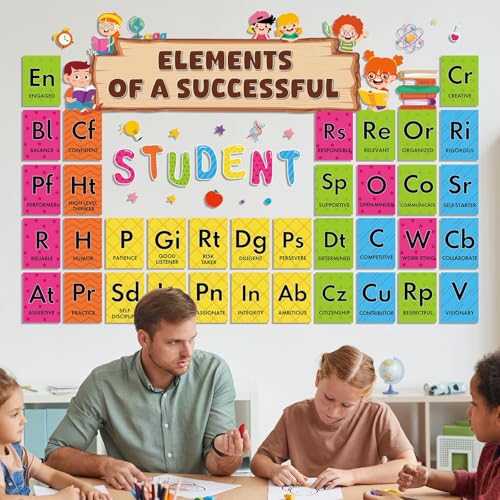 Science Bulletin Board Set Chemistry Periodic Table Poster Classroom Decorations Inspirational Word Cards Scientist Lab Paper Cutouts Positive Teacher Supplies for Back to School Door Wall Decor