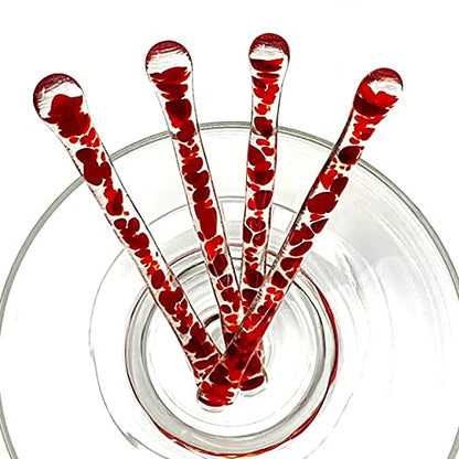 studioTica Handmade Glass Swizzle Sticks: Dragon's Breath, Set of 5 - color: Dragon's Breath