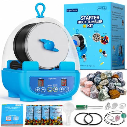 KomeStone K5 Rock Tumbler for Kids & Adults, Quiet Rock Polisher, Ages 6+