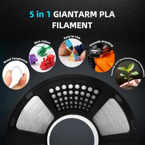 GIANTARM PLA Filament 2KG,Clear 3D Printer Filament 1.75mm - color: Clear, size: 2kg