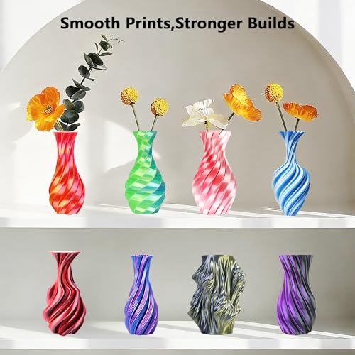 Silk PLA 2 Color in 1 Coextrusion 3D Printer Filament Bundle: White/Red, White/Blue, Blue/Purple, Lime GreenBlue, RedGold, RedBlack, GoldBlack, PurpleBlack, 2Kg Dual Color Silk PLA, 250g x 8 - color: 8 Colors Bundle: White to Red/White to Blue/Blue to Pur