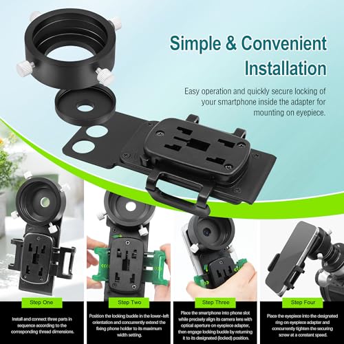 Astromania Smartphone Adapter with T2 Thread and Eyepiece Adapter 36-42mm - size: Iphone and Eyepiece Adapter 36 - 42mm