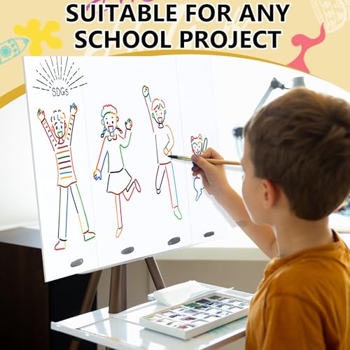 HAUTOCO 4 Pcs Medium Trifold Poster Board 26'' x 15.74'' Project Boards - color: White, size: 26 x 15.74 inches