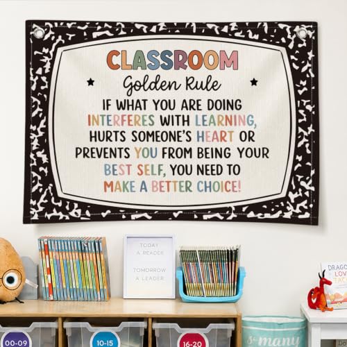 Composition Notebook Classroom Golden Rule Decor Banner - color: 02-Classroom Golden Rule - Composition Notebook