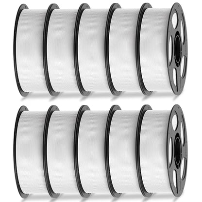 ANYCUBIC High Speed 3D Printer Filament 1.75mm Bundle, Rapid PLA Filament with High Prints Quality, Dimensional Accuracy +/- 0.02mm, 1KG Reusable Spool, 10 Pack Bright White - color: 10*1kg Bright White