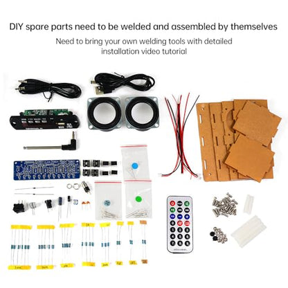 Diymore DIY Bluetooth Speaker Kit Radio Soldering Practice Kit,Dual Speakers & Remote Control,for TF/AUX/Bluetooth/USB Support,for Home and School Education Gifts for Women Men Mom Kids