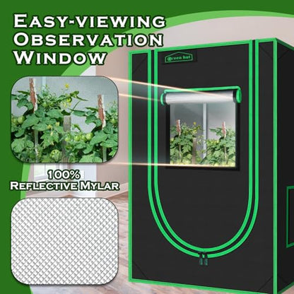 2x2 Grow Tent, 24"x24"x36" 600D Mylar Hydroponic Growing Tents - size: 24"x24"x36"