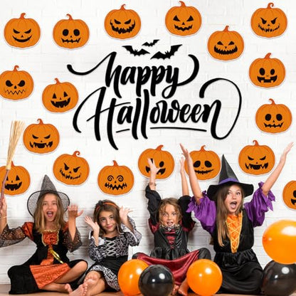 48Pcs Halloween Pumpkin Cutouts, Scary Pumpkin Paper Cutouts Halloween Pumpkins Shape Cut Outs Bulletin Board Decor for Trick or Treat Home Office Classroom Chalkboard Window Wall Door Decor - style: Halloween Pumpkin