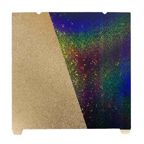 IdeaFormer-3D K1 K1C Build Plate 235x235mm, Rainbow Starry PEY+Textured PEI Spring Steel Sheet Flexible PEY PEI Plate for Creality K1/K1C/K1 SE/Ender 3 V3 SE/Ender 3 V3 KE/Ender 3 S1/Pro/Ender 5 S1 - color: Starry PEY+Textured Gold PEI