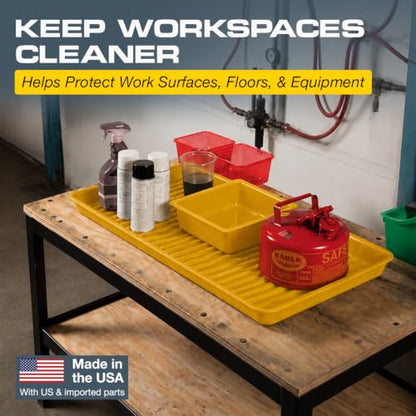 Eagle Spill Containment Utility Tray, 5 Gallon Sump, Made in USA, Yellow - color: Yellow