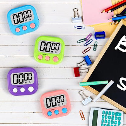 Digital Timer for Kids Teacher Supplies Classroom Timer for Study Learning Management Kitchen Work Exercise-4Pack Pink Blue Green Purple - color: Pink Blue Green Purple
