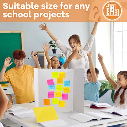 Henoyso 8 Pcs 22 x 38 Inch White Tri Fold Poster Board Bulk for Display - color: White, size: 22 x 38 Inch