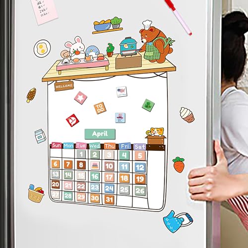 Lesnala Double-Sided Magnetic Calendar Numbers for Refrigerator - color: Multi Color