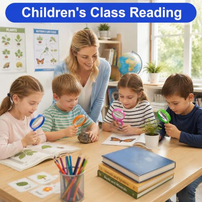 8PCS 3X Kids Magnifying Glass Small Mini Handheld Magnifier