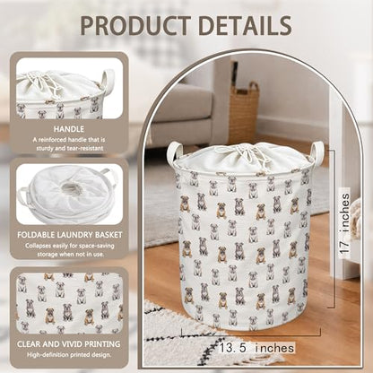 English Bulldog Dog Laundry Basket, English Bulldog Gifts Collapsible Laundry Hamper with Handles, Dog Clothes Toy Storage Bins Containers Basket for Bathroom Bedroom - color: English Bulldog